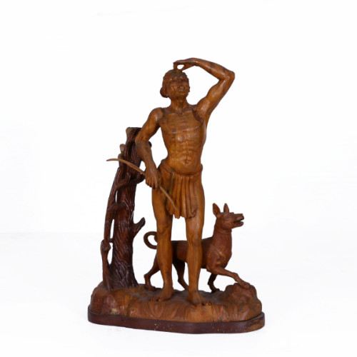 Teak wood tribal man statues