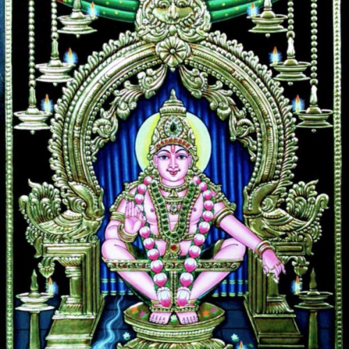Thanjavor Painting Ayyappa Swami 18 inch X 14 inch 