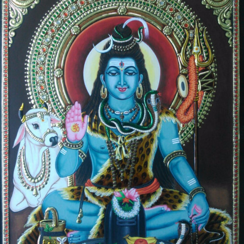 Thanjavor Painting Shiva 18 inch X 14 inch 