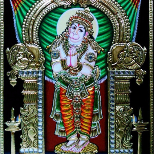 Thanjavor Painting Sree Hanuman 18 inch X 14 inch 