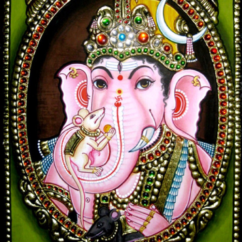  Thanjavur painting ganesh 10 inch X 8 inch