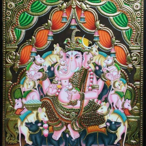 Thanjavur painting Ganesh 18 inch X 14 inch 