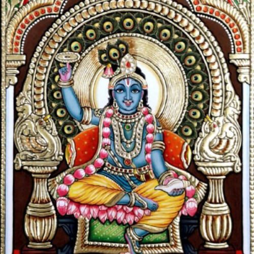 Thanjavur painting Krishna 12 inch X 8 inch 
