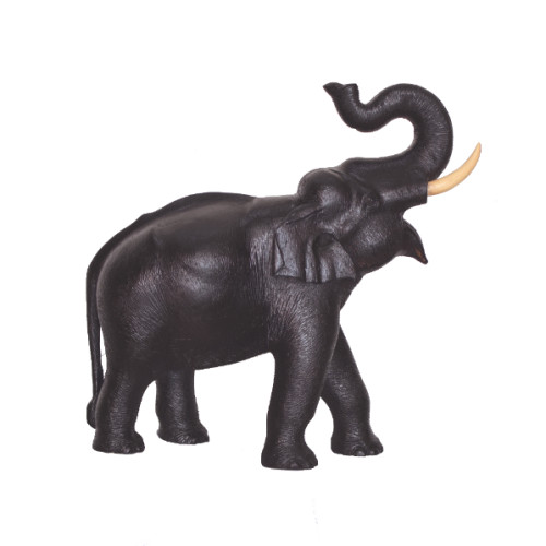 WAGA WOOD 25.5 INCH TRUNK UP ELEPHANT SKINNED CREATED BY MR. VIJAYACHANDRAN FOR RAHUL HANDICRAFT
