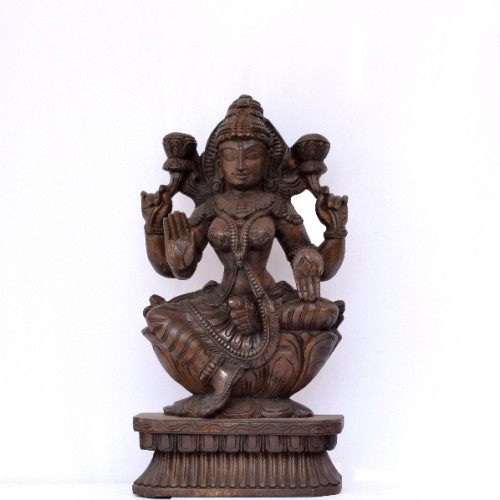 WAGA WOOD SARSWATHI 24 INCH ANTIQUE FINISHING HANDMADE