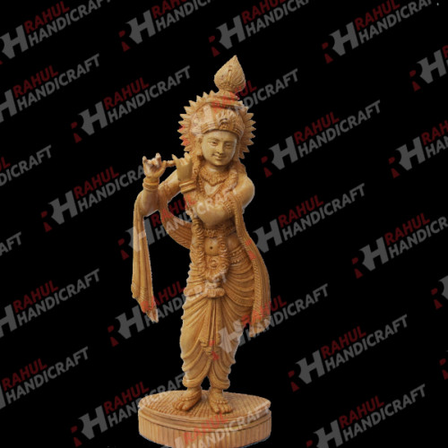 WHIT WOOD 12 INCH KRISHNA UNIQUE CRAFT WORK 