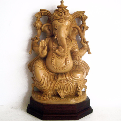 White cedar wood 12 inch Ganesh