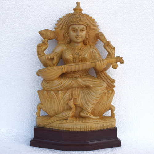 White wood 12 inch Sarswathi 