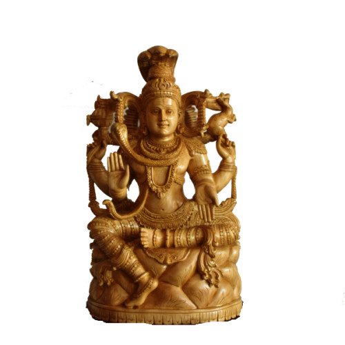 White wood 20 inch Shiva statue