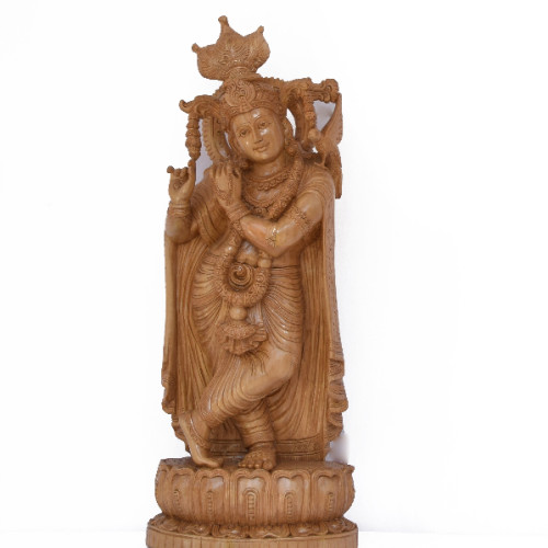 WHITE WOOD 34 INCH KRISHNA RAVI VARMA STYLE 
