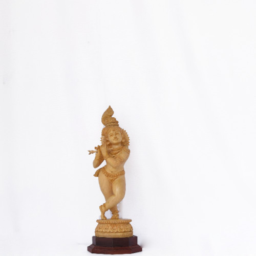 White wood Bala Krishna 14 inch 