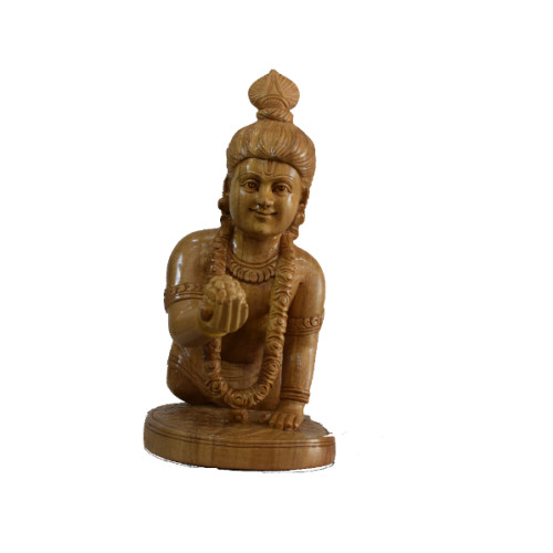 WHITE WOOD BALA KRISHNA 9 INCH HEIGTH 16 INCH WIDTH 5 INCH DEPTH ARTIST SHYAM 