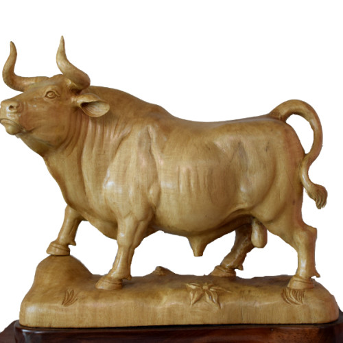 white wood Bison 12 inch 
