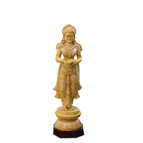 WHITE WOOD DEEPALEXMI 18 INCH CREATED BY MR. VENU FOR RAHUL HANDICRAFTS