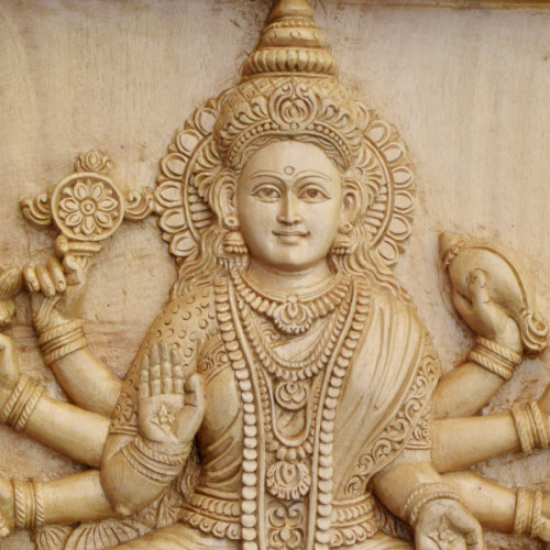 WHITE WOOD DHANYA LAKSHMI 12 INCH HEIGHT X 12 INCH WIDTH X 1.5 INCH DEPTH 