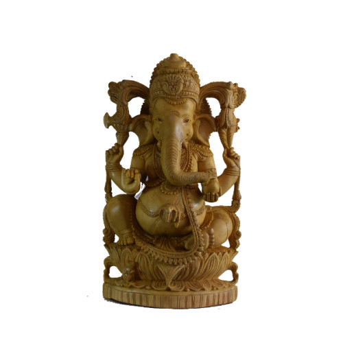 WHITE WOOD GANESH 21 INCH HEIGHT 12 INCH WIDTH 6 INCH DEPTH