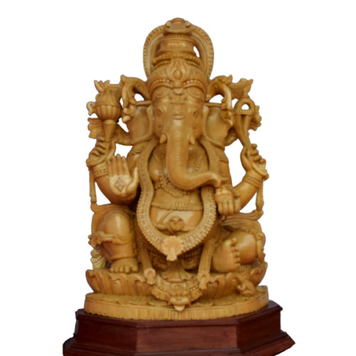 White Wood Ganesh 36 inch 