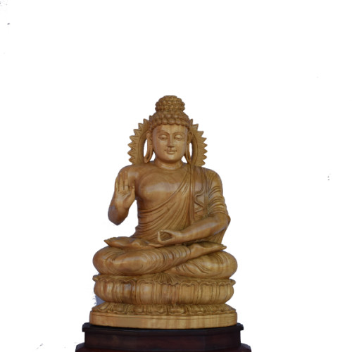 White wood  inch Buddha  inch with out base 