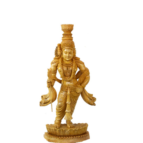 White wood Krishna 26 inch  height X 12 inch Width X 8 inch depth 