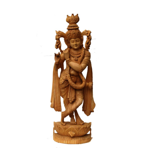 White wood Krishna 32 inch ( Height) X  Width 12 inch X Depth 5.5 inch 