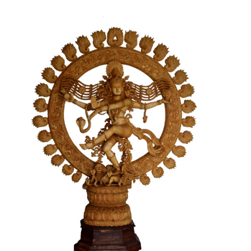White Wood Nataraja 5.5 ft Height X 58 inch Width  X 20 inch Depth full hand made craft 