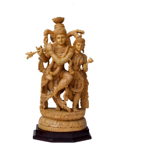 White Wood Radha Krisha 28 inch ( H) X 12 inch (W)  X 7 inch ()  ( with out base) 31 x 14 inch X 10 inch with base