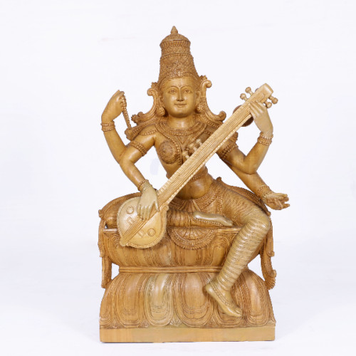 White wood Sarswathi 24 inch 