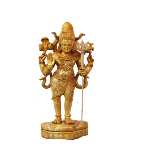 White wood Shiva 18 inch height X 10 inch width X 6 inch Depth 