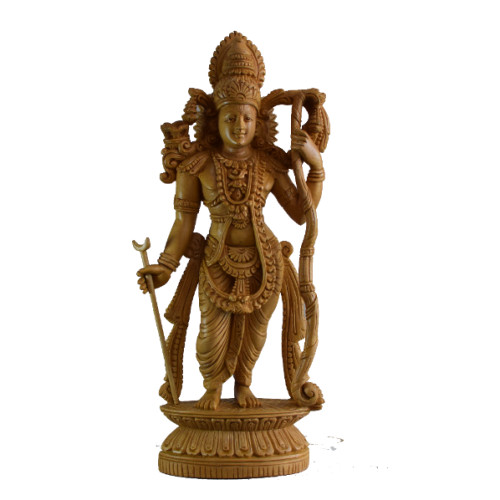 WHITE WOOD SREE RAM 17.50 INCH DETAILED CURVING 