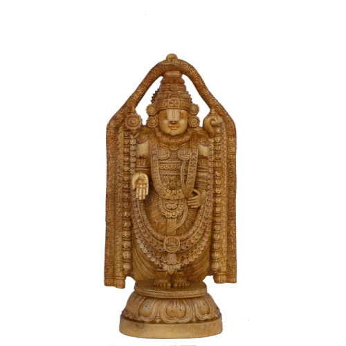 White wood Thiruppathi  Balaji 24 inch ( height ) X 12 inch width X 5 inch Depth unique craft created by Rahul handicraft
