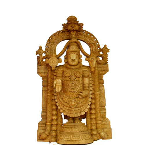 White wood Thiruppathi Balaji 36 inch Height X 23 inch Width X 8 inch Depth full hand made craft