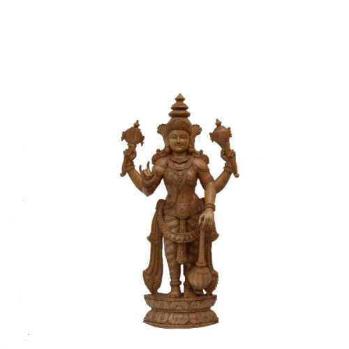 White wood Vishnu 23 inch of size with full hand made craft