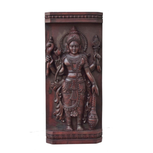 WOOD WALL PANEL GOD VISHNU 