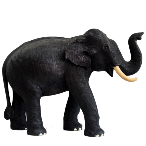 Wooden Elephant 20 inch Trunk up 