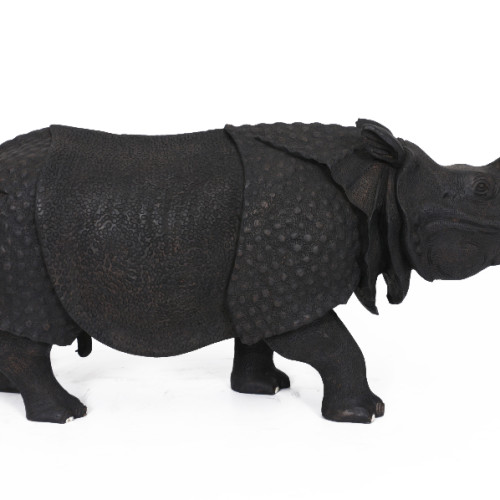 Wooden Indian Rhinoceros 12 inch (Rain Tree wood)